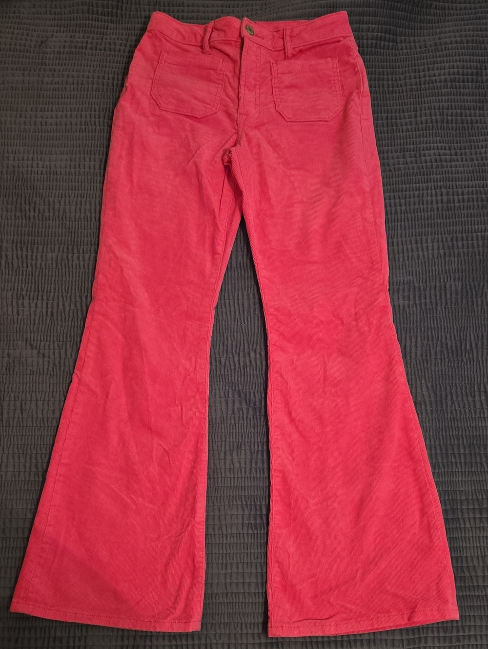 GAP Girls Flared Corduroy Pants in Bright Pink